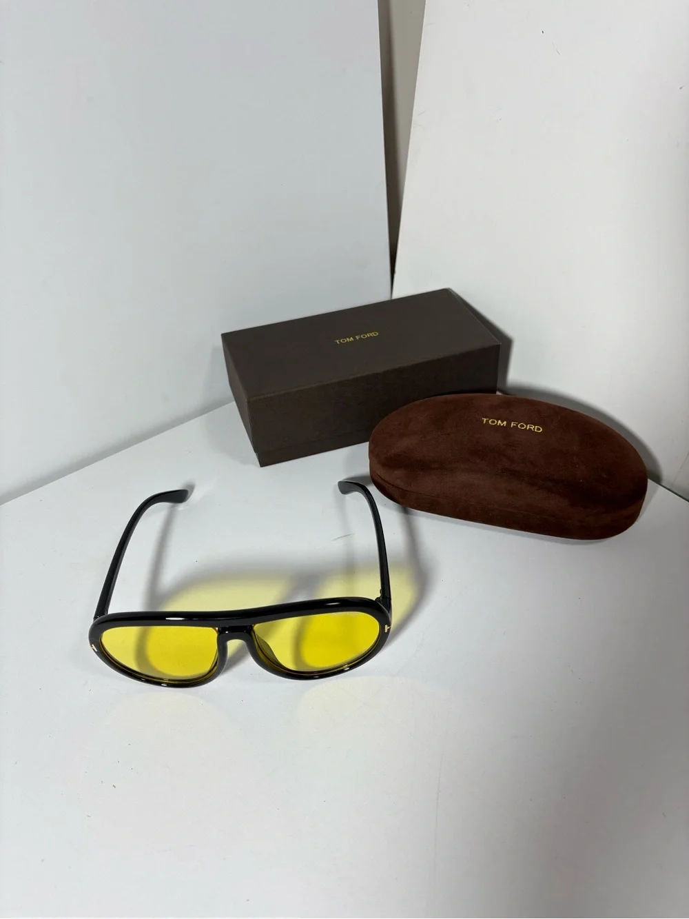 Tom Ford Black Sunglasses with Yellow Lenses